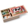 imageMelissa ampamp Doug 4in1 Wooden Dinosaur Jigsaw Puzzle Set 48 Pieces with Storage Box Toddler Puzzle Toy for Kids Ages 3  FSC CertifiedFarm Animals