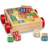 imageMelissa ampamp Doug Classic ABC Wooden Block Cart Educational Toy with 30 1Inch Solid Wood Blocks Multicolor