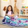 imageMelissa ampamp Doug Created by Me Butterfly Fleece Quilt NoSew Craft Kit 48 Squares 4 feet x 5 feet