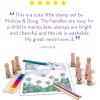imageMelissa ampamp Doug Deluxe Happy Handle Stamp Set with 10 Stamps 5 Colored Pencils and 6Color Washable Ink Pad