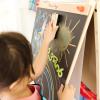 imageMelissa ampamp Doug Deluxe Magnetic Standing Art Easel with Chalkboard DryErase Board and 39 Letter and Number Magnets  FSC Certified