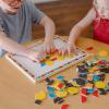 imageMelissa ampamp Doug Deluxe Wooden Magnetic Pattern Blocks Set  Educational Toy with 120 Magnets and Carrying Case MultiNone 1 EA English OnlyEnglish Only