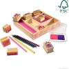 imageMelissa ampamp Doug Disney Princess Wooden Stamp Set 9 Stamps 5 Colored Pencils and 2Color Stamp Pad Disney Princess Coloring Stamps with Washable Ink for Kids Ages 4Friendship