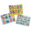 imageMelissa ampamp Doug Disney Wooden Peg Puzzles Set Letters Numbers and Shapes and Colors