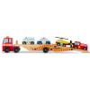 imageMelissa ampamp Doug Emergency Vehicle Carrier Wooden Truck with 4 Rescue VehiclesEnglish Only