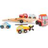 imageMelissa ampamp Doug Emergency Vehicle Carrier Wooden Truck with 4 Rescue VehiclesEnglish Only