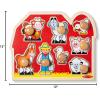 imageMelissa ampamp Doug Farm Animals Jumbo Knob Puzzle Wooden Peg Puzzle for Toddlers Educational Toy for Shape Recognition and Fine Motor Skills Ages 1Puzzle