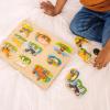 imageMelissa ampamp Doug Farm Sound Puzzle  Wooden Peg Puzzle with Sound Effects 8 pcs