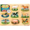 imageMelissa ampamp Doug Farm Sound Puzzle  Wooden Peg Puzzle with Sound Effects 8 pcs