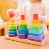 imageMelissa ampamp Doug Geometric Stacker  Wooden Educational Toy25 countpack of 1Geometric