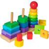 imageMelissa ampamp Doug Geometric Stacker  Wooden Educational Toy25 countpack of 1Geometric