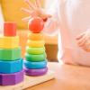 imageMelissa ampamp Doug Geometric Stacker  Wooden Educational Toy25 countpack of 1Geometric