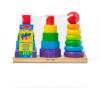 imageMelissa ampamp Doug Geometric Stacker  Wooden Educational Toy25 countpack of 1Geometric