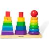 imageMelissa ampamp Doug Geometric Stacker  Wooden Educational Toy25 countpack of 1Geometric