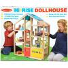 imageMelissa ampamp Doug HiRise Wooden Dollhouse with 15 pcs Furniture  Garage and Working Elevator