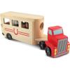 imageMelissa ampamp Doug Horse Carrier Wooden Vehicle Play Set with 2 Flocked Horses and PullDown Ramp