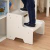 imageMelissa ampamp Doug Kids Furniture Wooden Step Stool  GrayWhite