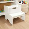 imageMelissa ampamp Doug Kids Furniture Wooden Step Stool  GrayWhite