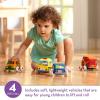 imageMelissa ampamp Doug Ks Kids PullBack Town Vehicle Set  Baby Toys Set with 4 Soft Toy Cars and Trucks Surface Washable with Removable Wheels Learning Toys for Babies and Toddlers
