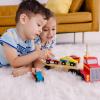 imageMelissa ampamp Doug Magnetic Car Loader Wooden Toy Set with 4 Cars and 1 SemiTrailer Truck Crane Wooden Toy Vehicle Toys for Kids Ages 3