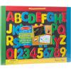 imageMelissa ampamp Doug Magnetic Chalkboard and DryErase Board with 36 Magnets Numbers and Uppercase Letters Chalk Eraser and DryErase Pen