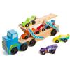 imageMelissa ampamp Doug Mega RaceCar Carrier  Wooden Tractor and Trailer with 6 Unique Race CarsFrustrationFree Packaging