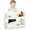 imageMelissa ampamp Doug Mine to Love Wooden Play Bunk Bed for Dolls up to 18 inchesStuffed Animals  White 2 Beds 174H x 91W x 207L Assembled and Stacked