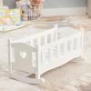imageMelissa ampamp Doug Mine to Love Wooden Play Cradle for Dolls Stuffed Animals  White 102H x 188W x 207L Assembled