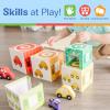 imageMelissa ampamp Doug Nesting and Sorting Garages and Cars with 7 Graduated Garages and 7 Stackable Wooden Cars  FSC Certified