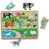 imageMelissa ampamp Doug Old MacDonalds Farm Song Puzzle  8Piece Wooden Peg Puzzle with LightActivated Sounds Music Learning Toy for Toddlers and Preschoolers Ages 2