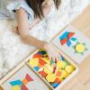 imageMelissa ampamp Doug Pattern Blocks and Boards with 120 MultiColored Wooden Shape Tiles 5 DoubleSided Puzzle Boards Tangram Puzzles Montessori Toys for Girls ampamp BoysStandard