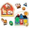 imageMelissa ampamp Doug Pets Jumbo Peg Wooden Puzzle Animal Puzzles Peg Puzzles for Toddlers Ages 1Shapes  Barn