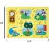 imageMelissa ampamp Doug SingAlong Nursery Rhymes Sound Puzzle Yellow  Wooden Peg Puzzle 8 pcs