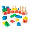 imageMelissa ampamp Doug Stacking Train  Classic Wooden Toddler Toy 18 pcsStacking Train