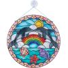 imageMelissa ampamp Doug Stained Glass Made Easy Craft Kit Dolphins  180 Stickers