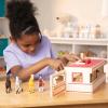 imageMelissa ampamp Doug TakeAlong ShowHorse Stable Play Set with Wooden Stable Box and 8 Toy HorsesShowHorse