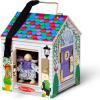 imageMelissa ampamp Doug TakeAlong Wooden Doorbell Dollhouse  Doorbell Sounds Keys 4 Poseable Wooden Dolls Portable Doll House Doorbell House for Kids Ages 3