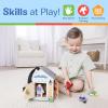 imageMelissa ampamp Doug TakeAlong Wooden Doorbell Dollhouse  Doorbell Sounds Keys 4 Poseable Wooden Dolls Portable Doll House Doorbell House for Kids Ages 3