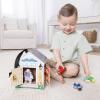 imageMelissa ampamp Doug TakeAlong Wooden Doorbell Dollhouse  Doorbell Sounds Keys 4 Poseable Wooden Dolls Portable Doll House Doorbell House for Kids Ages 3