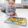 imageMelissa ampamp Doug The Wheels on The Bus Song Puzzle  8Piece Wooden Peg Puzzle with LightActivated Sounds Music Learning Toy for Toddlers and Preschoolers Ages 2