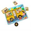 imageMelissa ampamp Doug The Wheels on The Bus Song Puzzle  8Piece Wooden Peg Puzzle with LightActivated Sounds Music Learning Toy for Toddlers and Preschoolers Ages 2