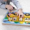 imageMelissa ampamp Doug The Wheels on The Bus Song Puzzle  8Piece Wooden Peg Puzzle with LightActivated Sounds Music Learning Toy for Toddlers and Preschoolers Ages 2