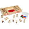 imageMelissa ampamp Doug Wooden Alphabet Stamp Set  56 Stamps with LowerCase and Capital Letters Preschool Writing Toys ABC Stamps Kids Arts ampamp Crafts Letter for Kids Ages 4