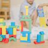 imageMelissa ampamp Doug Wooden Building Blocks 100Piece Set of Sorting ampamp Stacking Toys in 4 Colors and 9 Shapes Classic Toddler Toys for Girls ampamp Boys Ages 2  FSC Certified100Piece