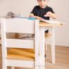 imageMelissa ampamp Doug Wooden Round Table and 2 Chairs Set  Kids Furniture for Playroom Light Woodgrain and White 2Tone Finish TwoTone Round Wooden Toddler And Kids Table And Chairs Activity Furniture SetSet