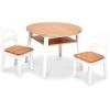 imageMelissa ampamp Doug Wooden Round Table and 2 Chairs Set  Kids Furniture for Playroom Light Woodgrain and White 2Tone Finish TwoTone Round Wooden Toddler And Kids Table And Chairs Activity Furniture SetSet