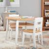 imageMelissa ampamp Doug Wooden Round Table and 2 Chairs Set  Kids Furniture for Playroom Light Woodgrain and White 2Tone Finish TwoTone Round Wooden Toddler And Kids Table And Chairs Activity Furniture SetSet