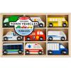 imageMelissa ampamp Doug Wooden Town Vehicles Set in Wooden Tray 9 pcs