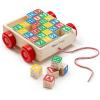 imageMelissa ampamp Doug Classic ABC Wooden Block Cart Educational Toy with 30 1Inch Solid Wood Blocks Multicolor