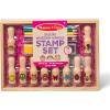 imageMelissa ampamp Doug Deluxe Happy Handle Stamp Set with 10 Stamps 5 Colored Pencils and 6Color Washable Ink Pad